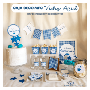 Caja de Decoración Vichy Azul